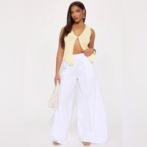 Sandra‎ Linen Wide Leg Pant - White
